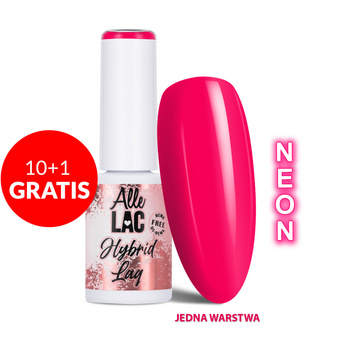 10 + 1 gratis. Esmalte híbrido LED/UV Gel Polish Pinks Neon Jam AlleLac sin HEMA/Di-HEMA, 6 g