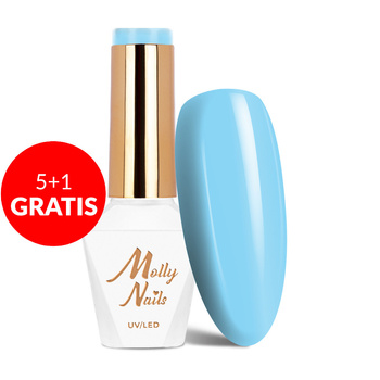 5+1 gratis Esmalte híbrido Molly Nails Yoghurt Tempting Foam sin HEMA/Di-HEMA, 8 g, n.º 124