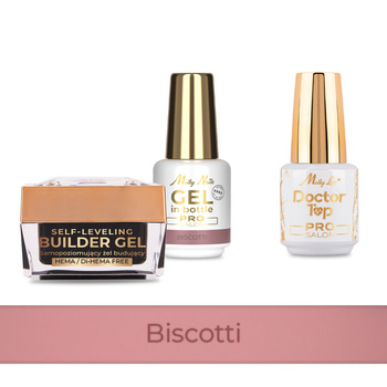 Molly Nails PRO MATCH SYSTEM 2+1 Biscotti: 2 geles de construcción + Doctor Top 15 g