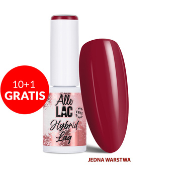 10 + 1 gratis. Esmalte híbrido LED/UV Gel Polish Reds R10 Wine AlleLac sin HEMA ni Di-HEMA, 6 g