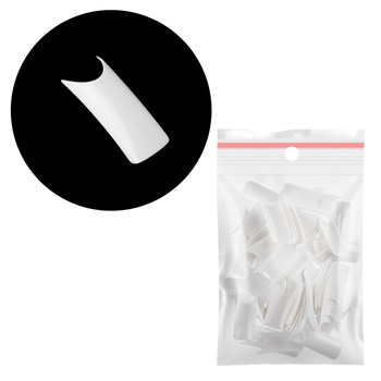 Uñas postizas blancas sin bolsillo, repuesto, tamaño n.º 5. 60 unidades.