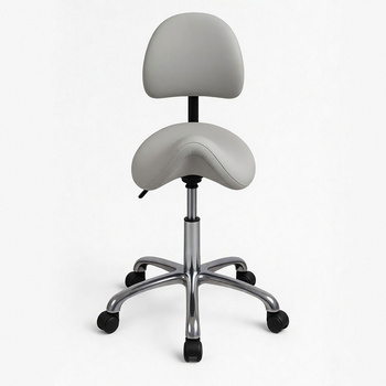 Silla tipo «silla de montar» con respaldo Medizio, gris claro