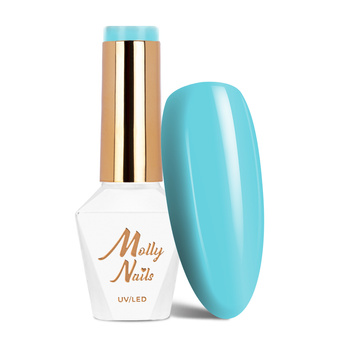 Esmalte híbrido Molly Nails Fancy Fashion Blue Punch sin HEMA ni Di-HEMA, 8 g, n.º 338