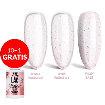 10 + 1 gratis. Esmalte híbrido LED/UV Gel Polish Pinks Peachy Glitter AlleLac sin HEMA/Di-HEMA, 6 g