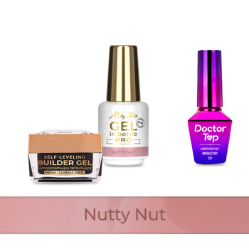 Molly Nails PRO MATCH SYSTEM 2+1 Nutty Nut: 2 geles de construcción + Doctor Top 10 g