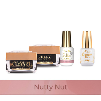 Molly Nails PRO MATCH SYSTEM 3+1 Nutty Nut: 3 geles de construcción + Doctor Top 15 g