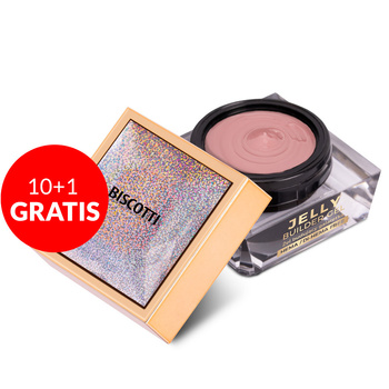 10 + 1 gratis. Gel constructivo denso y duro, tipo gelatina: Jelly Builder Gel de Molly Nails Biscotti, sin HEMA ni Di-HEMA, 50 g