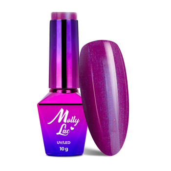 Esmalte híbrido MollyLac Bling it on! Purple Chic 10 g, n.º 504