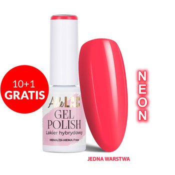 10 + 1 gratis. Esmalte híbrido LED/UV Gel Polish Reds R1 Neon AlleLac sin HEMA/Di-HEMA, 6 g