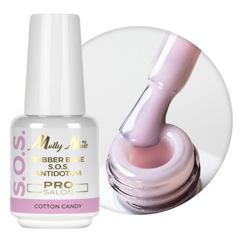 Base de caucho para uñas flexibles, manicura y pedicura, para decoraciones S.O.S. Antidotum Pro Salon Molly Nails Cotton Candy 15 g
