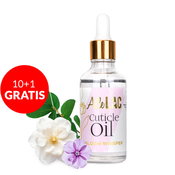 10 + 1 gratis: Aceite para cutículas con gotero AlleLac con aroma Bloom Whisper, 50 ml