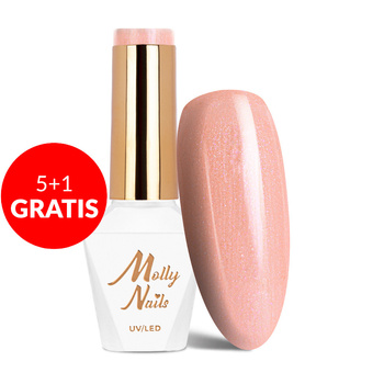 5 + 1 gratis: Esmalte híbrido Molly Nails Yoghurt Sweet Eclair sin HEMA/Di-HEMA, 8 g, n.º 127