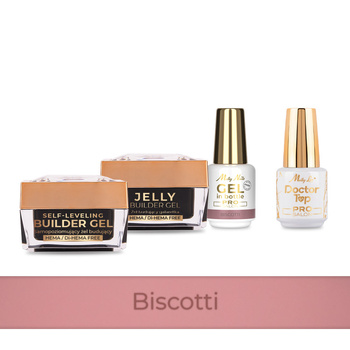 Molly Nails PRO MATCH SYSTEM 3+1 Biscotti: 3 geles de construcción + Doctor Top 15 g