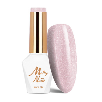 Esmalte híbrido Molly Nails Winter Crystalize Sugar Blush sin HEMA ni Di-HEMA, 8 g, n.º 223