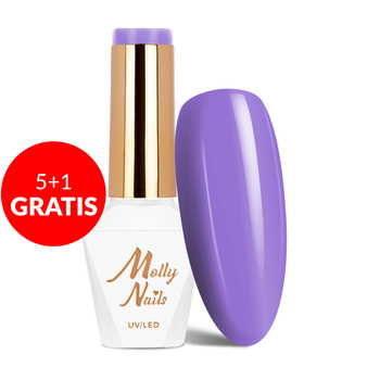 5 + 1 gratis: Esmalte híbrido Molly Nails Yoghurt Lily Blossom sin HEMA/Di-HEMA, 8 g, n.º 122