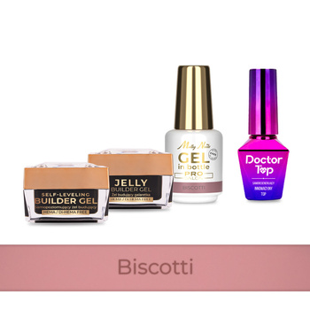 Molly Nails PRO MATCH SYSTEM 3+1 Biscotti: 3 geles de construcción + Doctor Top 10 g