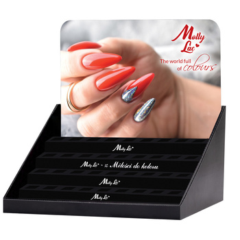 Expositor para 45 esmaltes híbridos MollyLac de 5 ml – modelo vacío, edición Otoño