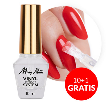 10 + 1 gratis. Capa superior con filtro UV STEP3: High Gloss Top Coat Vinyl Effect System MollyNails, 10 ml