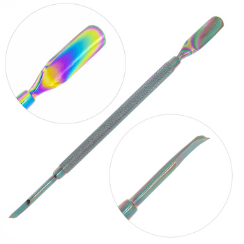 Cuchilla doble para retirar las cutículas y pinza para limpiar las uñas Rainbow n.º 5