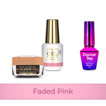 Molly Nails PRO MATCH SYSTEM 2+1 Faded Pink: 2 geles de construcción + Doctor Top 10 g