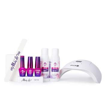 Set de manicura híbrida «Let's start» de MollyLac con lámpara UV/LED de 54 W