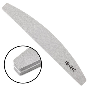 Lima pulidora para uñas en forma de barquito, grano 180/240, gris