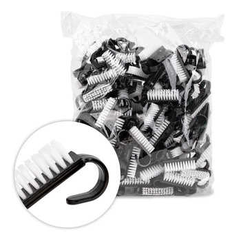 Cepillo para manicura y polvo, pequeño, negro, 100 unidades