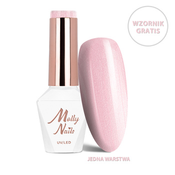 Esmalte híbrido LED/UV Gel Polish Business Class n.º 312 Sheer Elegance de MollyNails, sin HEMA ni Di-HEMA, 8 g + muestrario de purpurina GRATIS