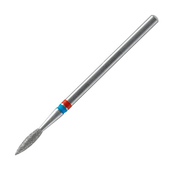 Fresa de diamante DUO «llama afilada» roja y azul de Staleks Expert, 2,1/8 mm