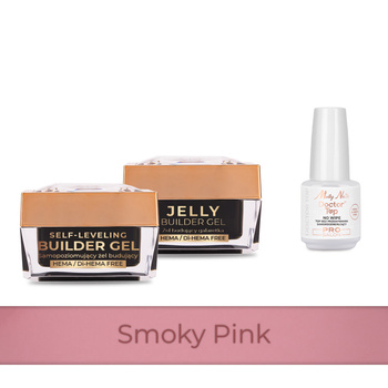 Molly Nails PRO MATCH SYSTEM 2+1 Smoky Pink: 2 geles de base + Doctor Top 15 g