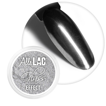 Poudre à effet miroir pour la décoration des ongles Glass Effect AlleLac Silver n° 2