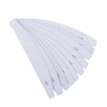 Têtes abrasives de rechange pour lime métallique en forme de bateau ou de croissant (couleur zébrée), grain 100, lot de 10 pièces