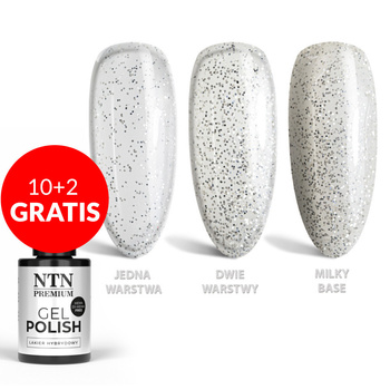 10 + 2 gratuits - Vernis hybride LED/UV Gel Polish Whites n° 477 Édition limitée NTN Premium sans HEMA/Di-HEMA 5 g