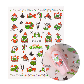 Autocollants pour ongles de Noël « Grinch » Molly Nails JO-2580