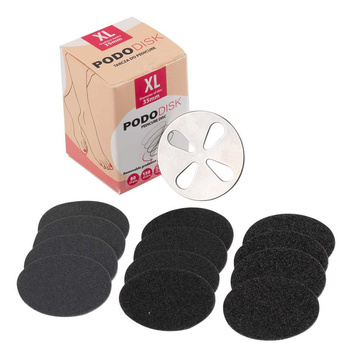 Disque pour pédicure Pododisk : kit comprenant un mandrin, un disque et 50 disques de rechange XL de 35 mm
