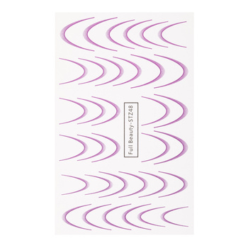 Autocollants à effet dégradé pour les ongles / French / Ombré / Ligne du sourire française, 34 pièces, violet, STZ48