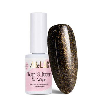 AlleLac Gold HEMA/Di-HEMA-Free No-Wipe Top Glitter, 7 g