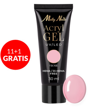 11 + 1 gratis Acrylgel Polygel Aufbau-Gel für Nagelverlängerungen AcrylGel Molly Nails HEMA/Di-HEMA-frei Rosie 30 ml