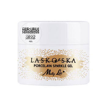 Gel de construction pour ongles Porcelain Sparkle Gel Laskovska, teinte light nude, MollyLac, 50 g