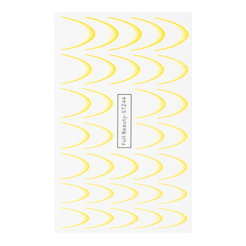 Autocollants à effet dégradé pour les ongles / French / Ombré / Ligne du sourire française, 33 pièces, jaune clair, STZ44