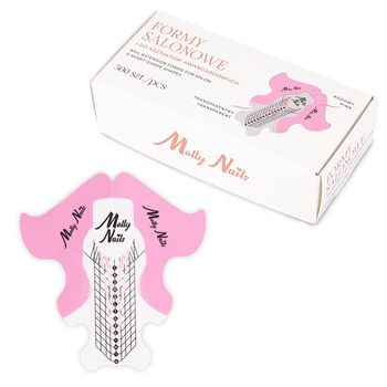 Chablons pour extension d'ongles Molly Nails, rose transparent, 500 pièces