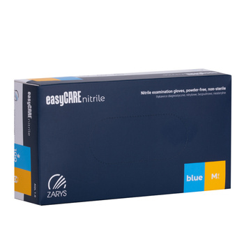 Easycare Nitrile Blue Disposable Diagnostic and Protective Gloves, Size M, Blue, 100 Count