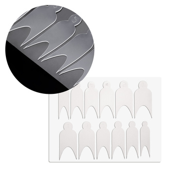 Combo system dual silicone French manicure forms, 12 pcs