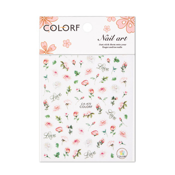 Selbstklebende Valentinstag-Nagelaufkleber mit Rosenmotiv CA-472