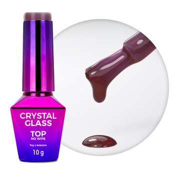 Top coloré sans essuyage Crystal Glass Molly Nails Purple Plum, sans HEMA/Di-HEMA, 10 g