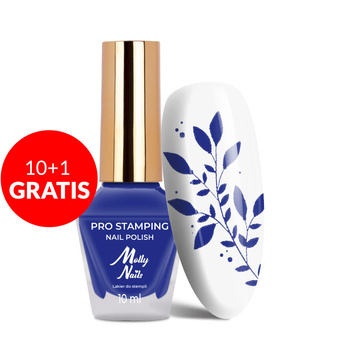 10 + 1 gratuit : Vernis pour tampons et stamping Molly Nails PRO Stamping Dark Blue n° 21, 10 ml
