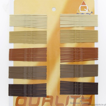 Pinces à cheveux assorties, beige clair et marron, 5,5 cm, 100 pièces