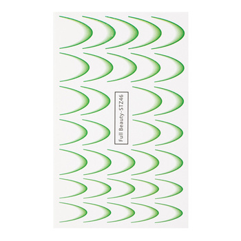 Autocollants à effet dégradé pour les ongles / French / Ombré / Ligne du sourire française, 33 pièces, vert, STZ46