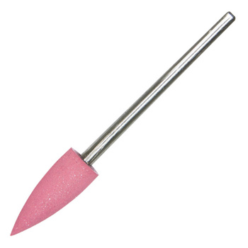 Fraise en caoutchouc rose à motif flamme, tige argentée G0616K