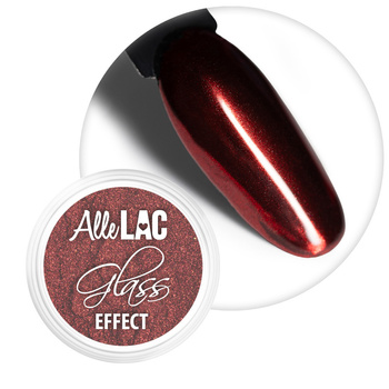 Poudre à effet miroir pour la décoration des ongles Glass Effect AlleLac Rouge n° 3